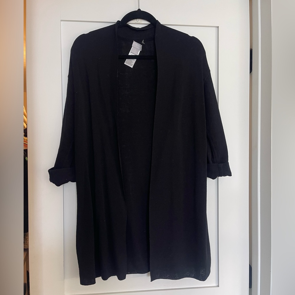 Women's Black Chico’s Open-Front Sweater